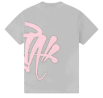 Syna World T-Shirt Logo Tee Pink Grey - Image 2
