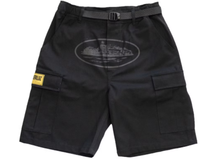 Corteiz OG Triple Black Cargo Shorts