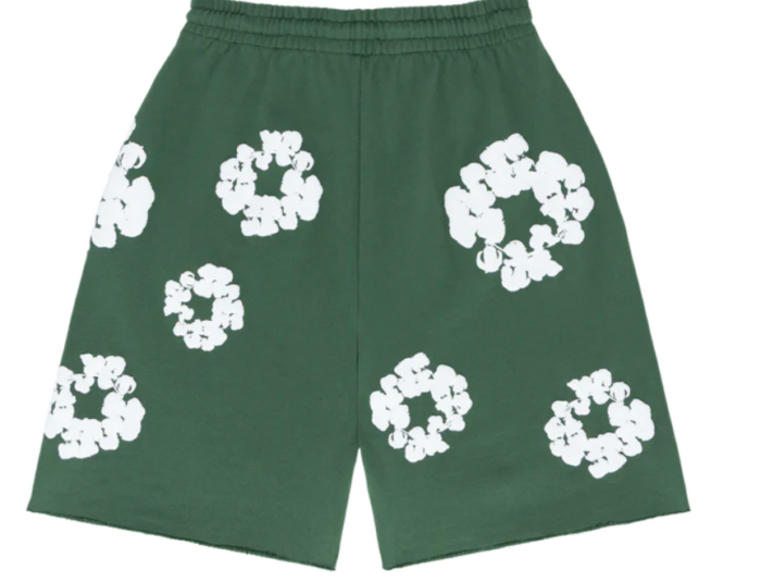 Denim Tears Cotton Wreath Green Shorts - Image 2