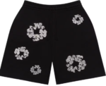 Denim Tears Swarovski Cashmere Crown Cotton Shorts Black