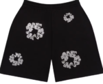 Denim Tears Swarovski Cashmere Crown Cotton Shorts Black - Image 2