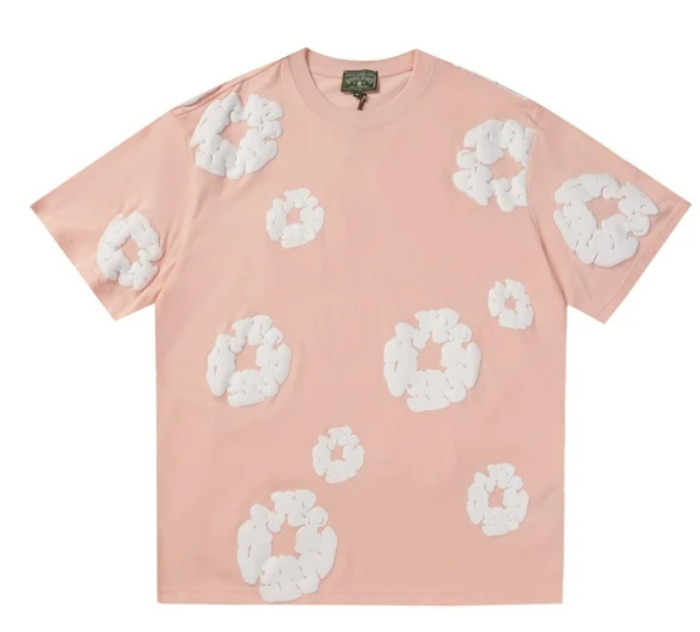Denim Tears Cottom Pink Floral Print T-Shirt - Image 1
