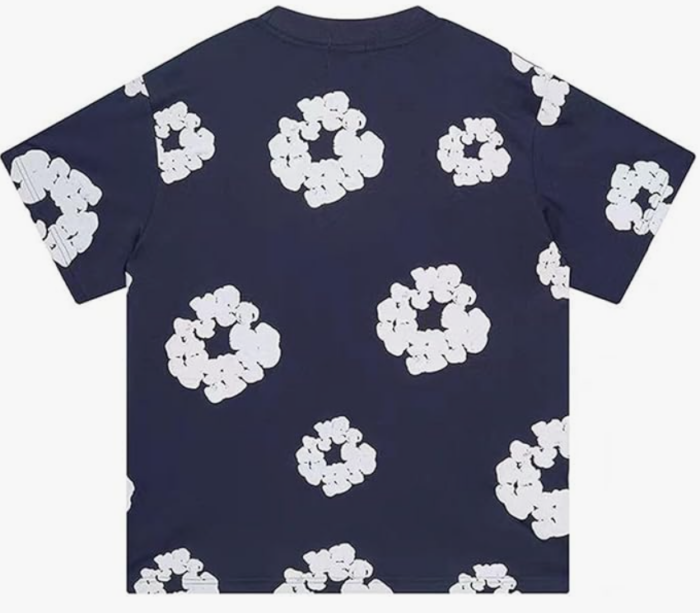 Denim Tears T-Shirt Navy Blue/White - Image 2
