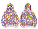 BAPE women's Sta Camouflage Shark Full Zip Hoodie Pink