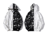 BAPE City Camouflage Half Shark Full Zip Hoodie White/Black