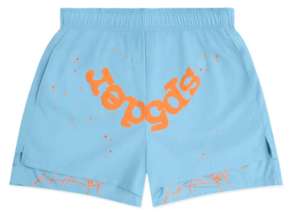 Sp5der OG Web Double Layer Shorts Light Blue