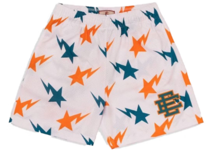Eric Emanuel x BAPE Miami Basic Shorts White/Teal/Orange
