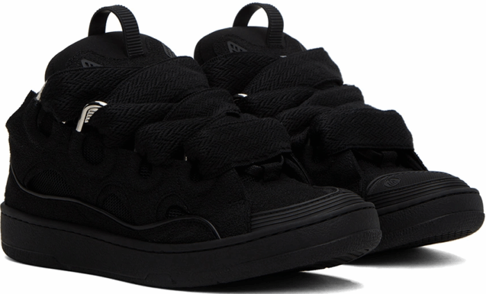 Lanvin Sneakers Curb En Cuir Noir - Image 2