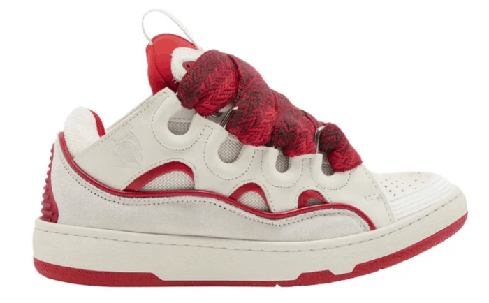 Lanvin Curb Sneaker White Red - Image 1