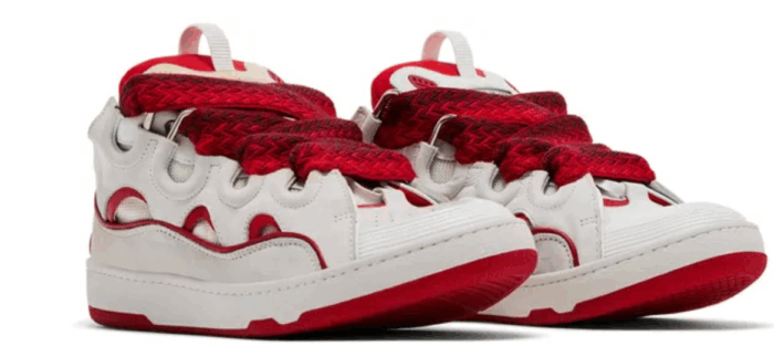 Lanvin Curb Sneaker White Red - Image 2